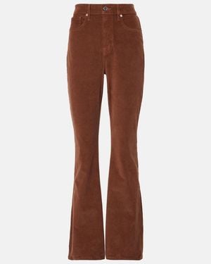 Veronica Beard Cameron Cotton Corduroy Flared Pants - Brown