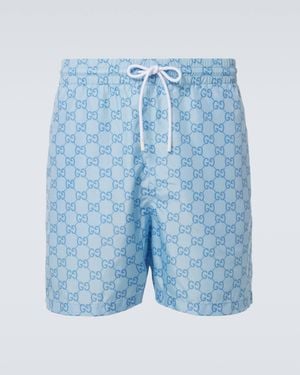 Gucci Gg Swim Trunks - Blue