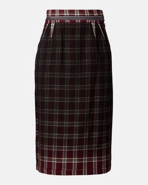 Maison Margiela Checked Pencil Skirt - Black