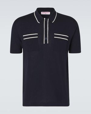 Orlebar Brown Keeling Cotton And Silk Polo Shirt - Blue
