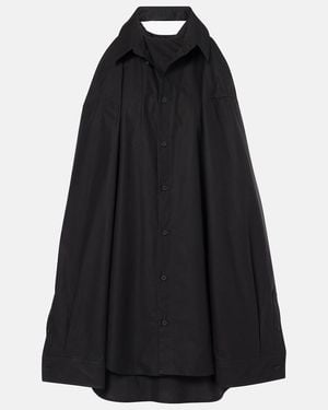 Balenciaga Suspended Cotton Shirt Dress - Black