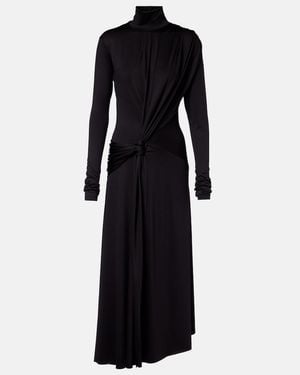Victoria Beckham Gathered Turtleneck Midi Dress - Black