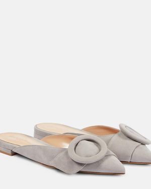 Gianvito Rossi Suede Ballet Flats - Grey
