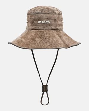 Jacquemus Bob De-Nimes Velvet Bucket Hat - Natural