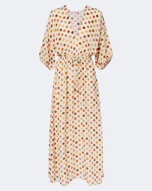 Eres Caftan Unexpected De Seda Con Lunares - Neutro
