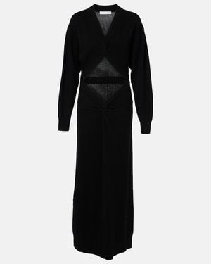 Christopher Esber Gathered Cutout Wool And Cashmere Maxi Dress - Black