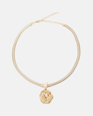 Magda Butrym Floral Crystal-Embellished Pendant Necklace - Metallic