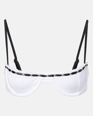 SAME Broderie Anglaise Bikini Top - Metallic