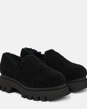 Dorothee Schumacher Shearling Platform Loafers - Black