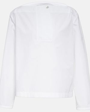 Jil Sander Cotton Poplin Pleated Top - White