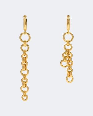 DEHANCHE Revenge Asymmetric Chain Drop Earrings - White