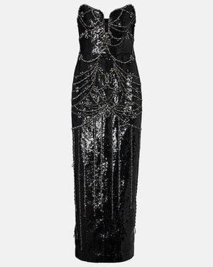 Clio Peppiatt Chandelier Embellished Gown - Black
