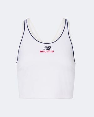 Miu Miu X New Balance Jersey Crop Top - White