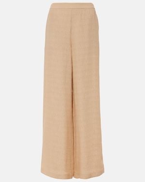 JOSEPH Gibellina Mawn Silk-Blend Wide-Leg Trousers - Natural