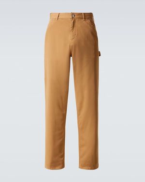 Moncler Gerade Hose Aus Baumwolle - Natur