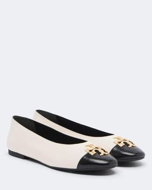 Tory Burch Charlie Leather Ballet Flats - Natural