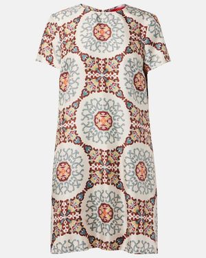 La DoubleJ Swing Printed Silk Satin Minidress - Multicolor