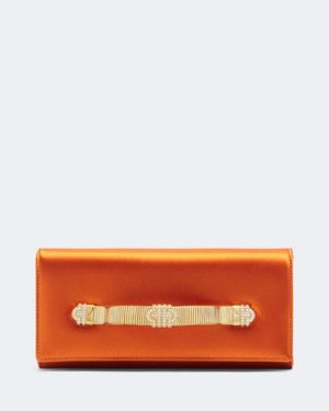 BVLGARI Verzierte Clutch Tubogas Aus Satin - Orange