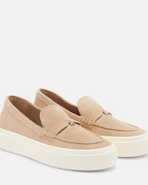 Hogan Slip-Ons Crosswind Aus Veloursleder - Natur