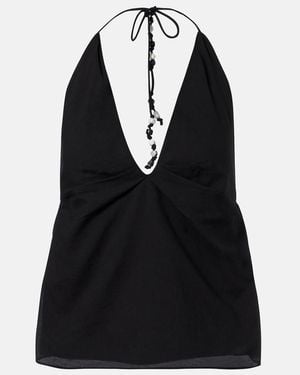 SIR. Azura Halterneck Cotton Top - Black