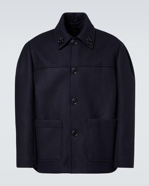 Simone Rocha Embellished Wool-Blend Jacket - Blue