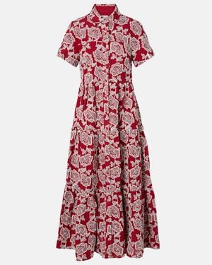 Erdem Embroidered Cotton-Blend Shirt Dress