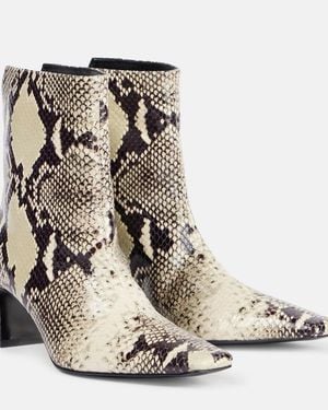 KHAITE Ona 55 Snake-Effect Leather Ankle Boots - Natural