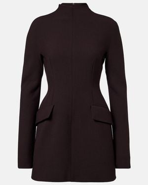 Sportmax Peplum Gabardine Minidress - Black