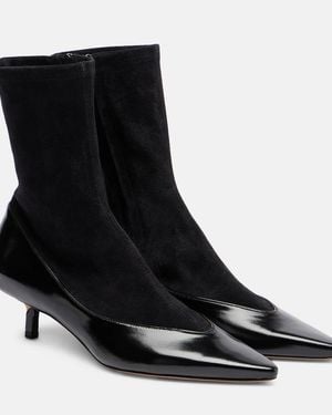 Jacquemus Ankle Boots Tourni Aus Leder Und Veloursleder - Schwarz