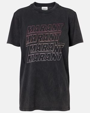 Isabel Marant Zoeline Printed Cotton Jersey T-Shirt - Black