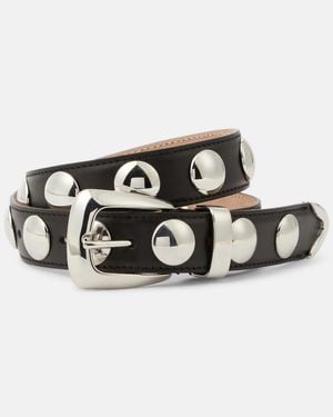 KHAITE Benny Studded Leather Belt - Black