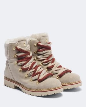 Bogner Andermatt Shearling-Lined Suede Ankle Boots - Natural