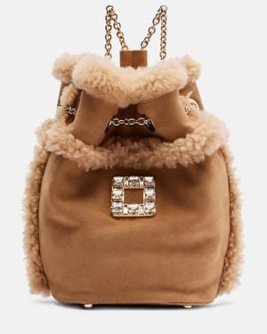 Roger Vivier Rucksack Tres Vivier Mit Shearling - Braun