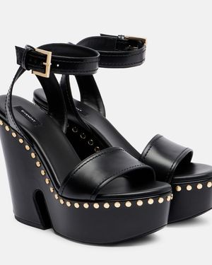 Givenchy Embellished Platform Leathers Sandals - Black