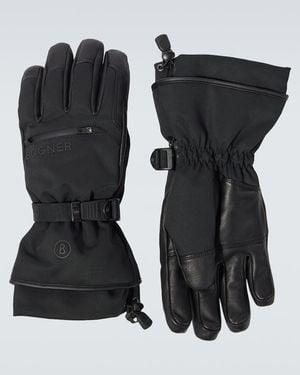 Bogner Adriano Leather-Trimmed Ski Gloves - Black