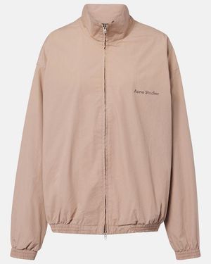 Acne Studios Logo Cotton Poplin Jacket - Pink