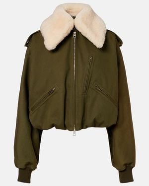 Givenchy Shearling-Trimmed Jacket - Green