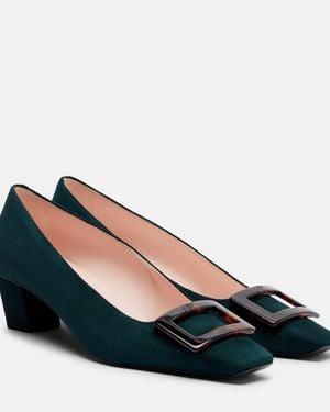 Roger Vivier Belle Vivier 45 Suede Court Shoes - Blue