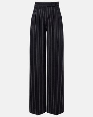 Max Mara Pinstripe Pleated Wide-Leg Pants - Blue