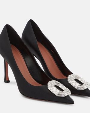 AMINA MUADDI Camelia Satin Court Shoes - Black