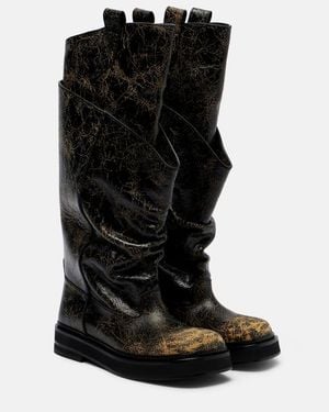 The Attico Stiefel Passeggiata Aus Leder - Schwarz