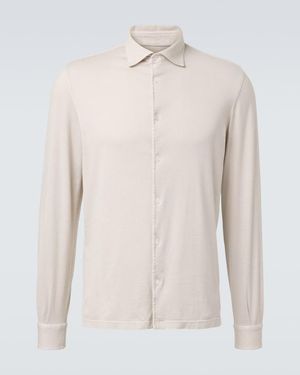 Fedeli Cotton Jersey Shirt - Natural