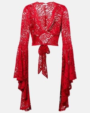 Alexandra Miro Talia Lace Top - Red