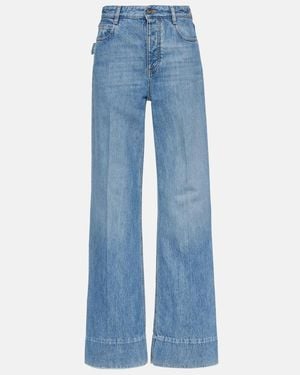Bottega Veneta Mid-Rise Wide-Leg Jeans - Blue