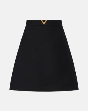Valentino Minirock Vgold Aus Crepe Couture - Schwarz