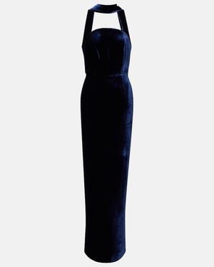 Roland Mouret Scarf-Detail Velvet Corset Gown - Black