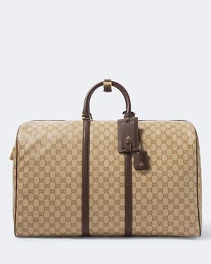 Gucci Weekender Essence Gg Large Aus Canvas - Braun