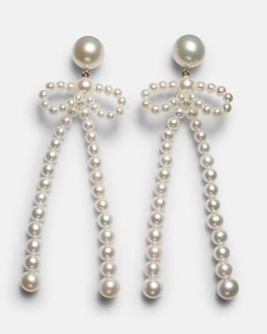 Sophie Bille Brahe Rosette De Perles 14Kt Drop Earrings With Freshwater Pearls - White