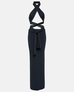 AYA MUSE Acis Halterneck Knit Maxi Dress - Blue