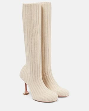 AMINA MUADDI Veneda 95 Knee-High Sock Boots - White